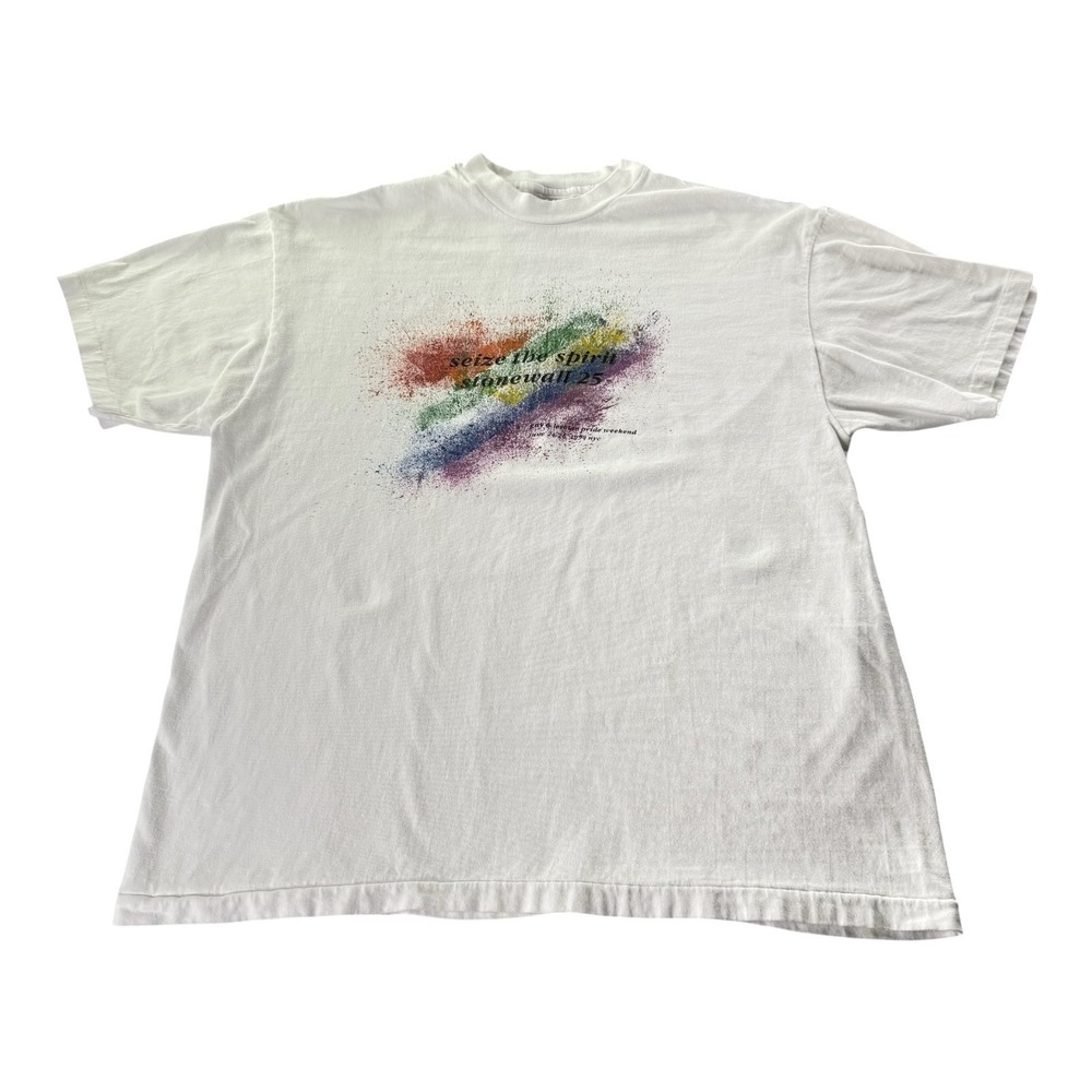 Vintage 1994 Stonewall 25 Seize the Spirit NYC Pride T-Shirt White Large